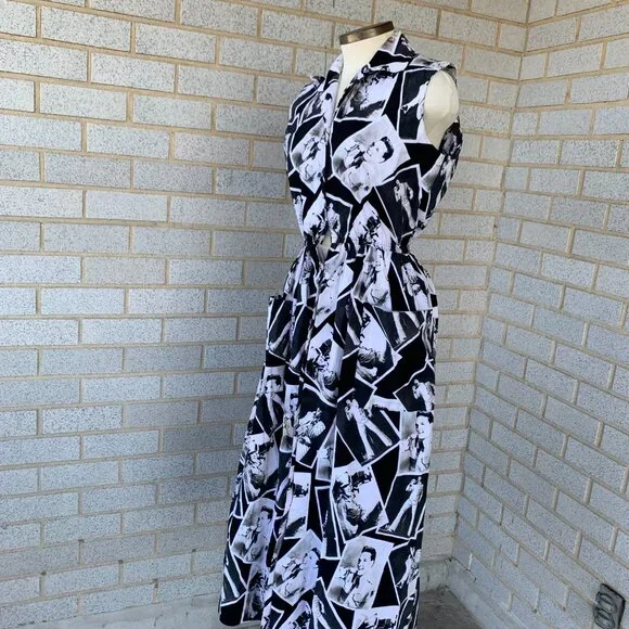 Vintage 1980’s The King Elvis Presley Photoprint Cotton Custom DRESS 1950s Style